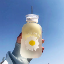 Load image into Gallery viewer, Elegant Glass Water Bottle with Straw