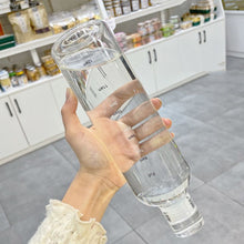 Load image into Gallery viewer, Transparent Glass Water Bottle With Time Marker