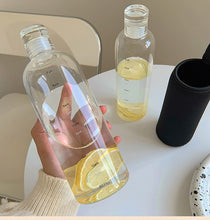 Load image into Gallery viewer, Transparent Glass Water Bottle With Time Marker