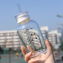 Load image into Gallery viewer, Elegant Glass Water Bottle with Straw