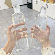 Load image into Gallery viewer, Transparent Glass Water Bottle With Time Marker