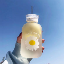 Load image into Gallery viewer, Elegant Glass Water Bottle with Straw