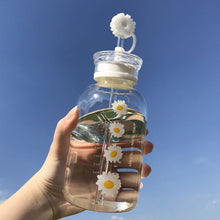 Load image into Gallery viewer, Elegant Glass Water Bottle with Straw